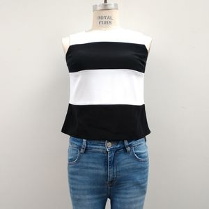 Black + White Striped Talbots Petites Top Size 8P